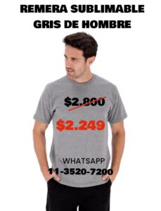 Remera Gris ideal para Sublimar Unisex